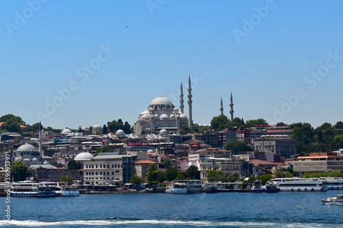 Panoramic view of the Historic Peninsula in Istanbul, Turkey, July 2018