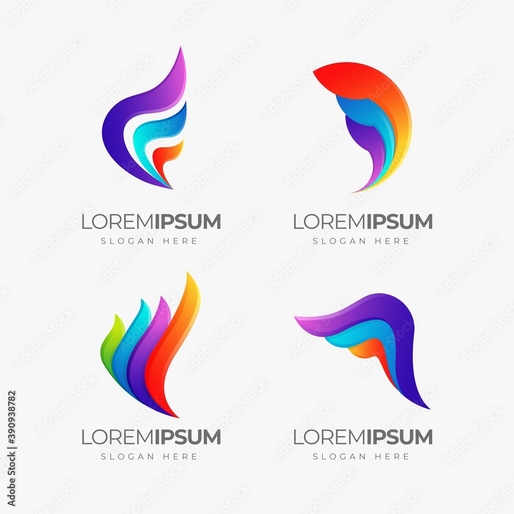 Illustration vector graphic of abstract colorful logo design.