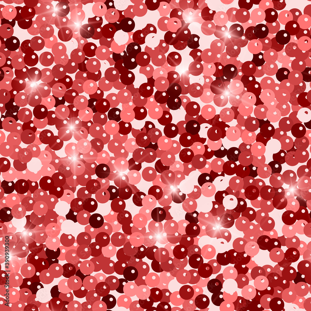 Glitter seamless texture. Admirable red particles.