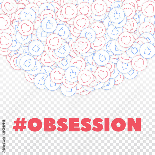 Social media icons. Social media obsession concept