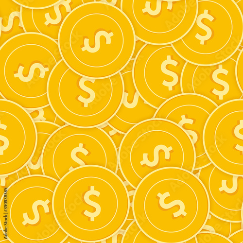 American dollar coins seamless pattern. Flawless s