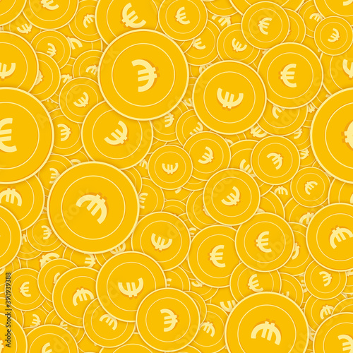 European Union Euro coins seamless pattern. Worthy