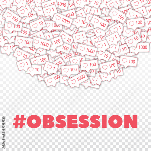 Social media icons. Social media obsession concept