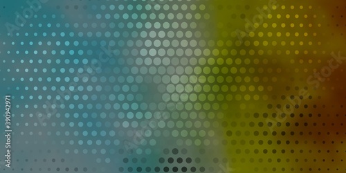 Dark Blue, Yellow vector background with circles.