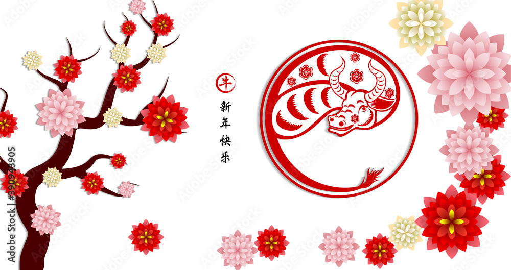 Happy chinese new year 2021 year of the ox
