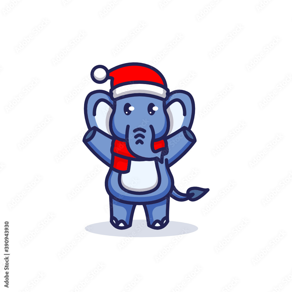 Christmas Elephant cute mascot design costume