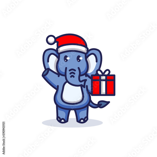 Christmas Elephant cute mascot design costume