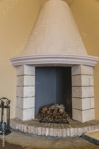 Canvas-taulu large antique unlit fireplace in the castle