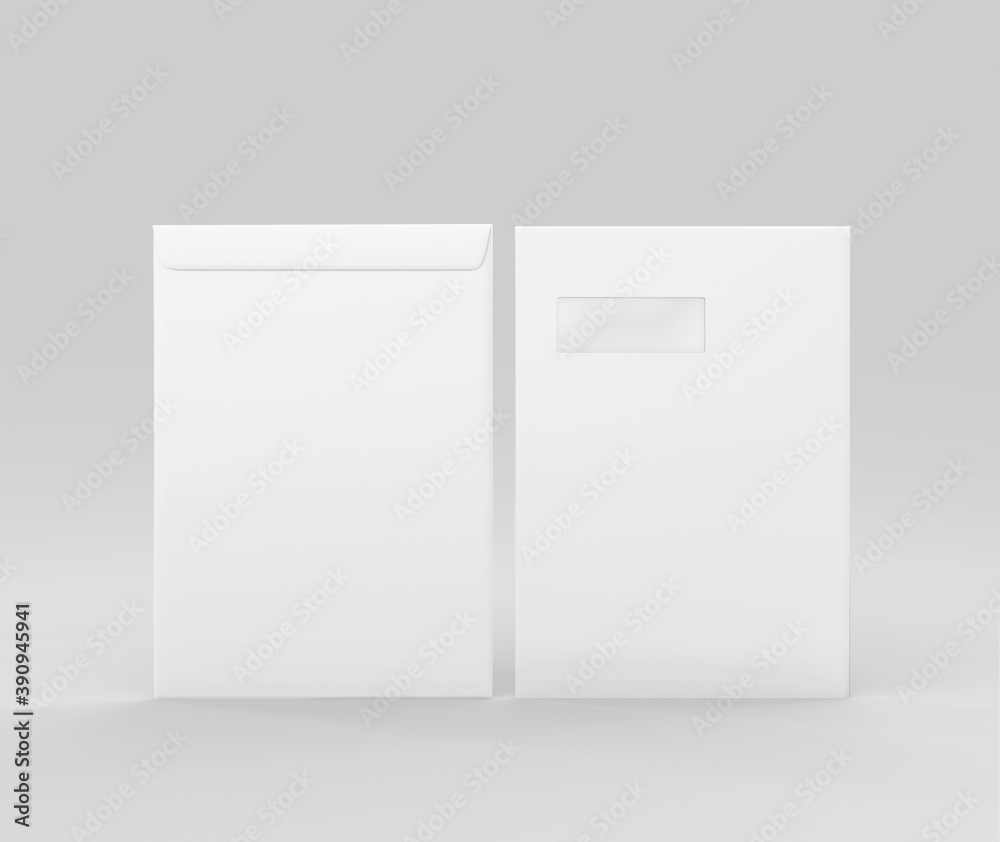 Realistic White Envelope C4/A4 mockup, Blank letter paper, c4 a4 c3 a3 template 3d Rendering isolated on light gray background Realistic White Envelope C4/A4 mockup, Blank letter paper, c4 a4 c3 a3 template 3d Rendering isolated on light gray background