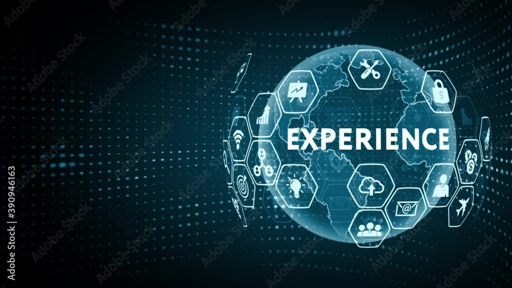 Experience - Business, Technology, Internet and network concept. Virtual button labeled: Customer Experience. Experience - Business, Technology, Internet and network concept. Virtual button labeled: Customer Experience.