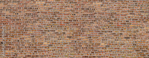 Old Chicago Rugged Brown Red Yellow bricks wall panorama