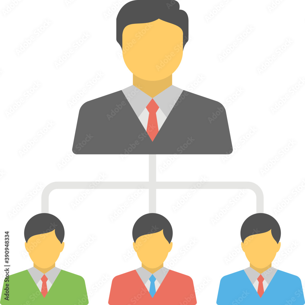 Hierarchical team and organization structure flat vector icon
Hierarchical team and organization structure flat vector icon