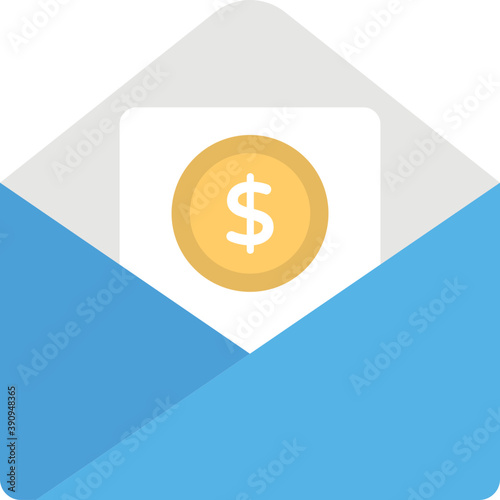  Envelope with cash amount, concept of money cash payment or income 