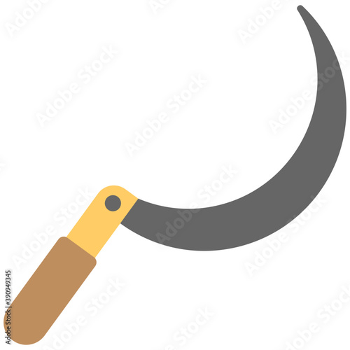 
A hand held agricultural tool designed with a curved blades and typically used for harvesting
