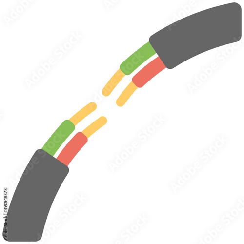 
Flat vector icon design of multicolored electric cables
