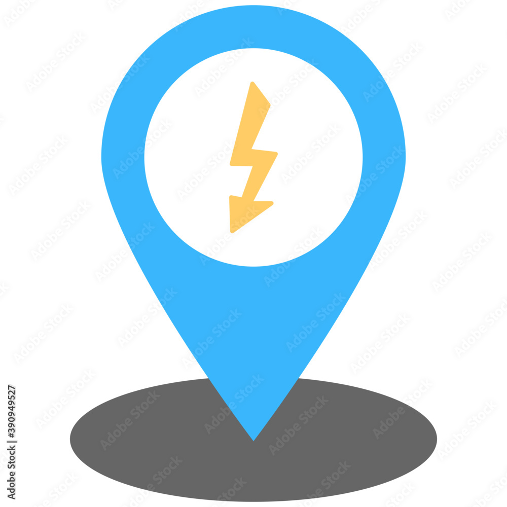 Location pointer with energy sign flat icon concept of energy location
Location pointer with energy sign flat icon concept of energy location