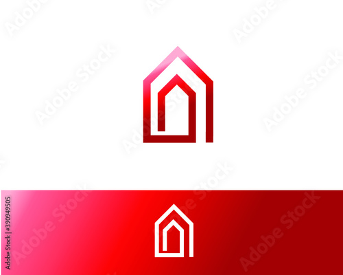 Unique home roof logo design icon illustration building creative house architecture business symbol modern line concept