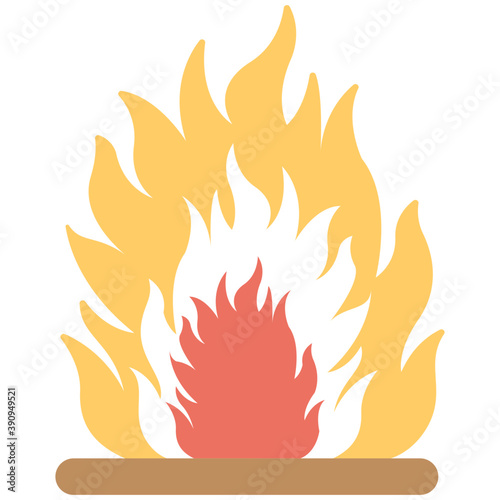 
A flat illustration of fire flame
