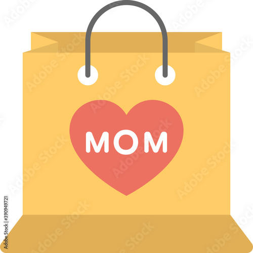 
Mothers day. Sale shopping bag flat vector icon
