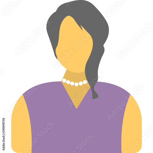 
A beautiful stylish women avatar flat vector icon
