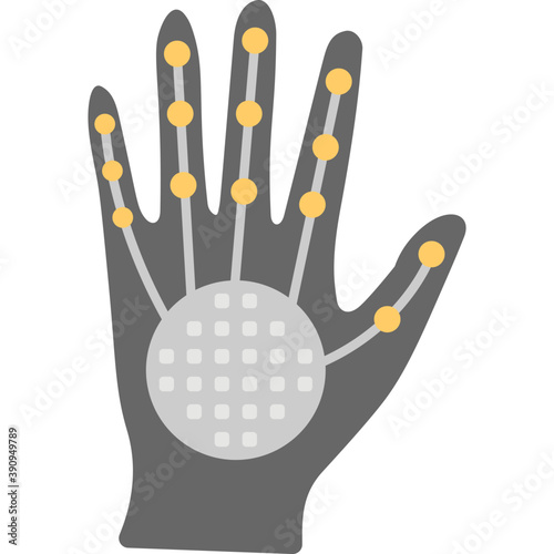 
Flat icon of machine operated artificial hand
