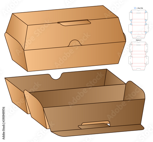 Box packaging die cut template design. 3d mock-up