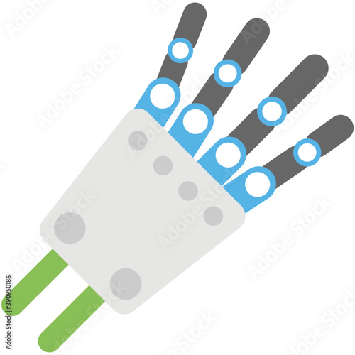 
Flat icon of machine operated artificial hand

