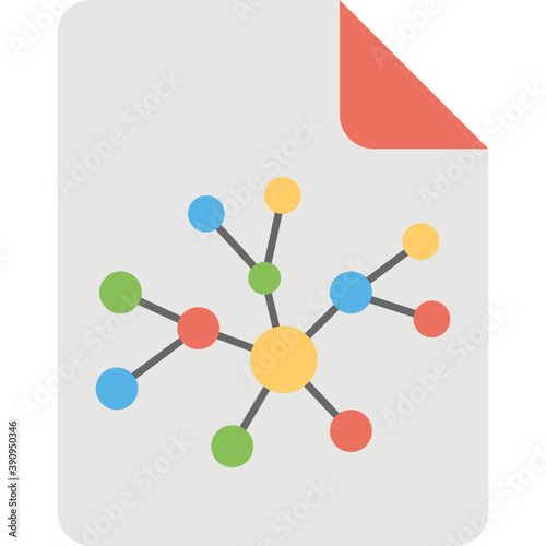 
A set of colorful molecules interconnected, molecular network flat icon
