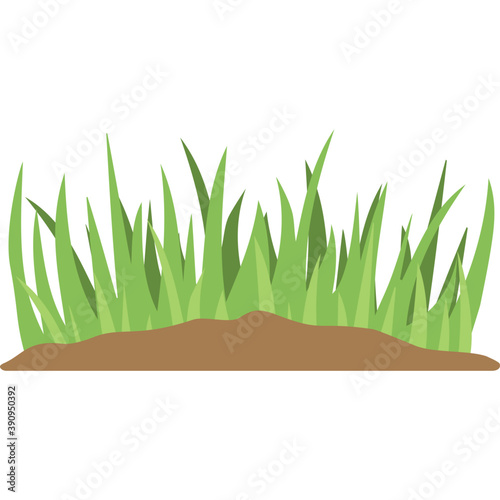 
A flat design icon of green grass field
