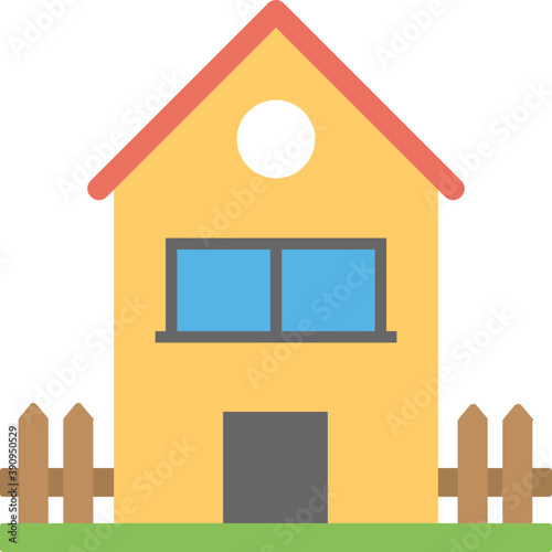 
A countryside home, lodge flat vector icon
