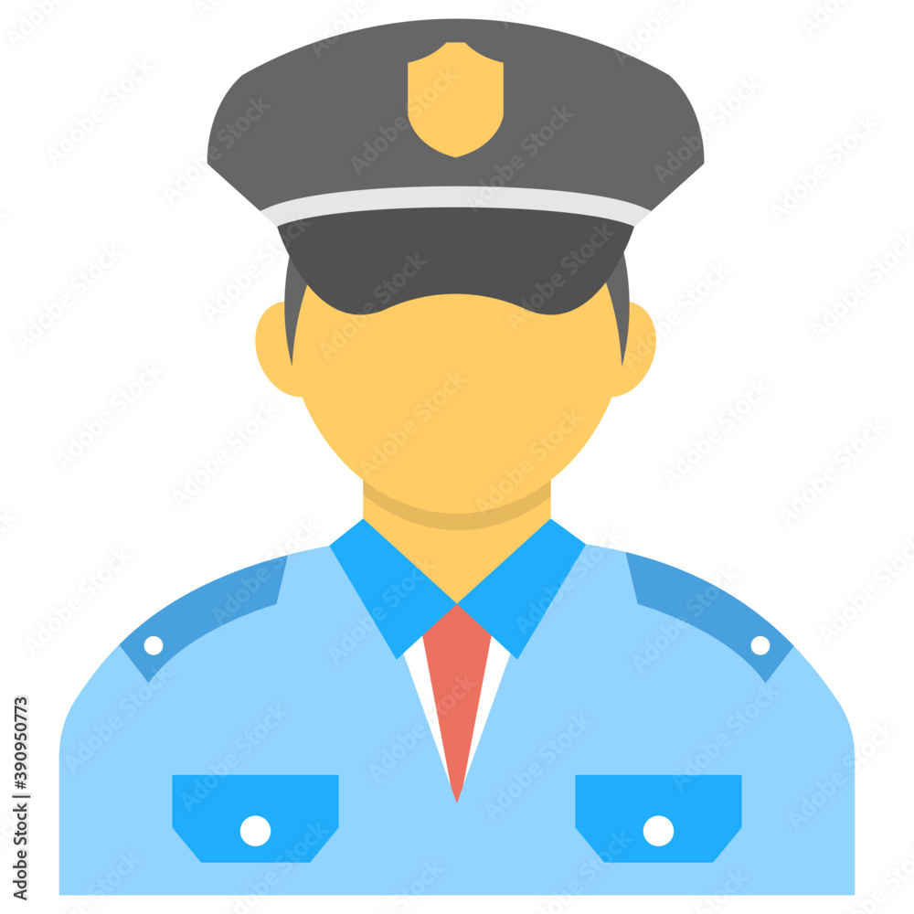 
Flat icon of a security guard
