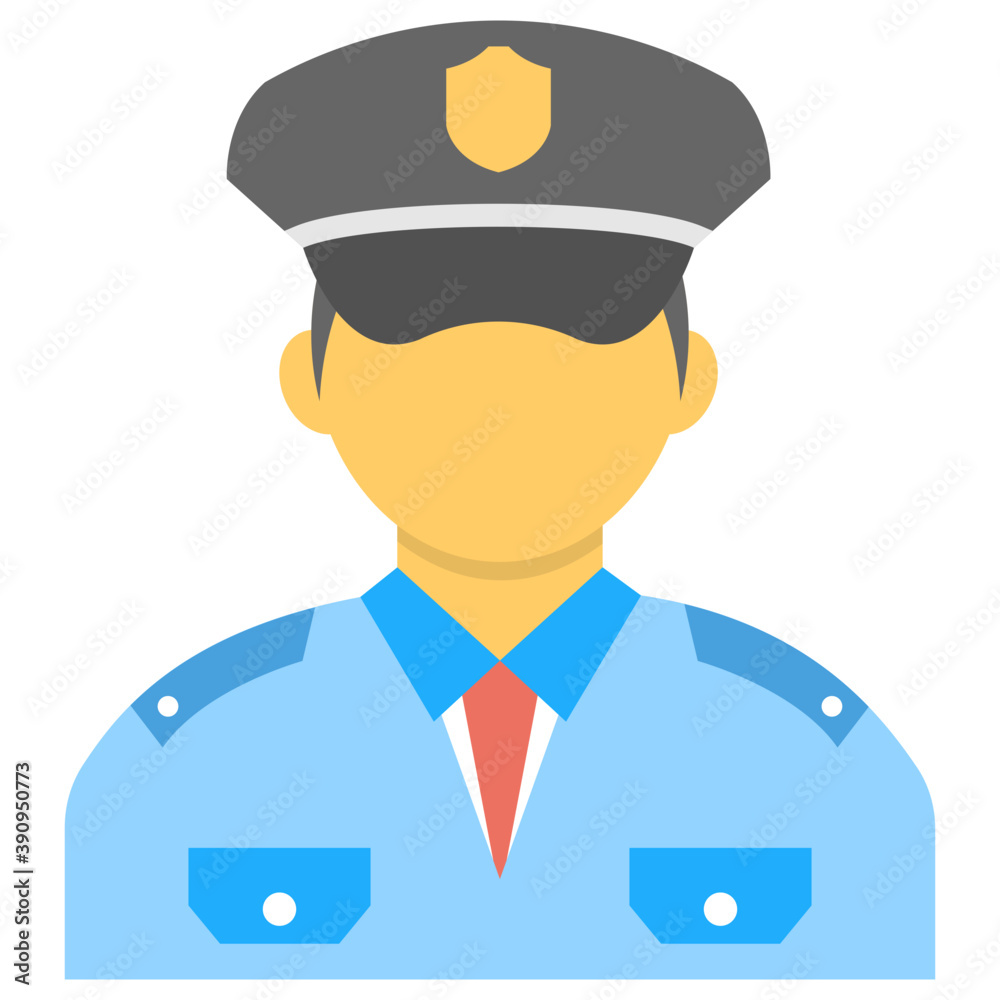 Flat icon of a security guard
Flat icon of a security guard