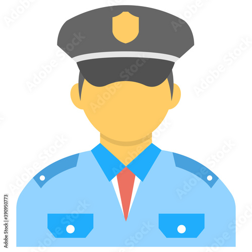 
Flat icon of a security guard
