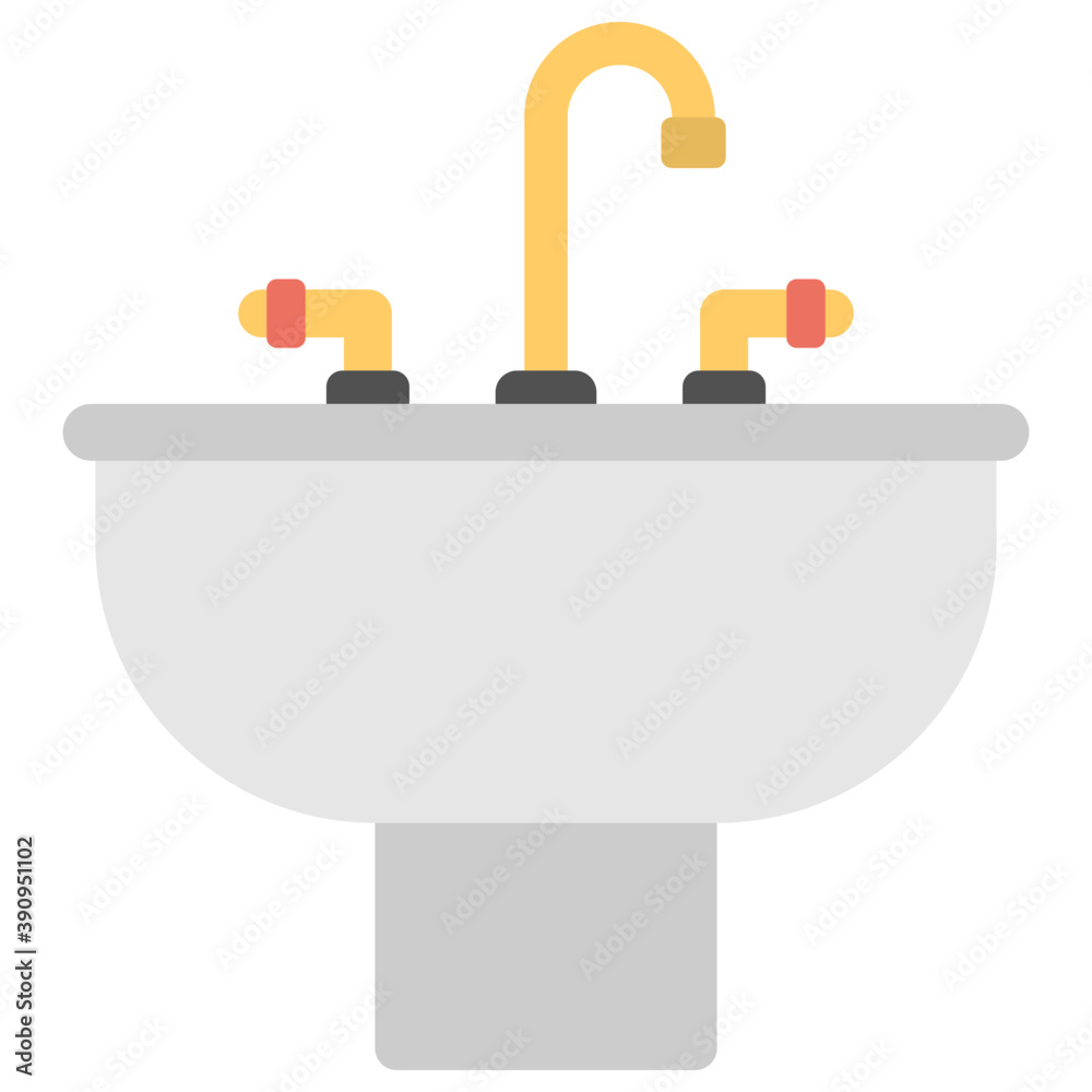 Flat icon of a wash basin
Flat icon of a wash basin