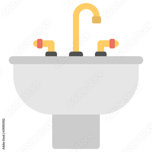 
Flat icon of a wash basin
