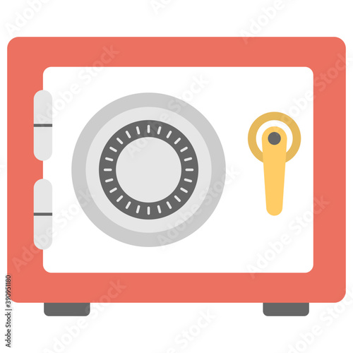 
Flat icon of a safe locker 
