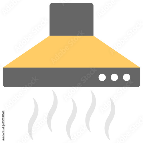 
Flat icon of an electrical chimney 
