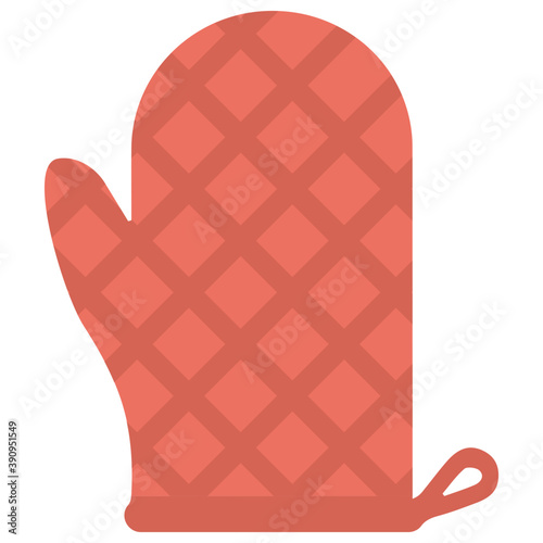 
Flat icon of a baking mitten 
