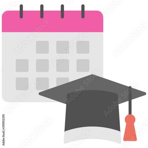 
A calendar and a mortar board symbolising graduation event
