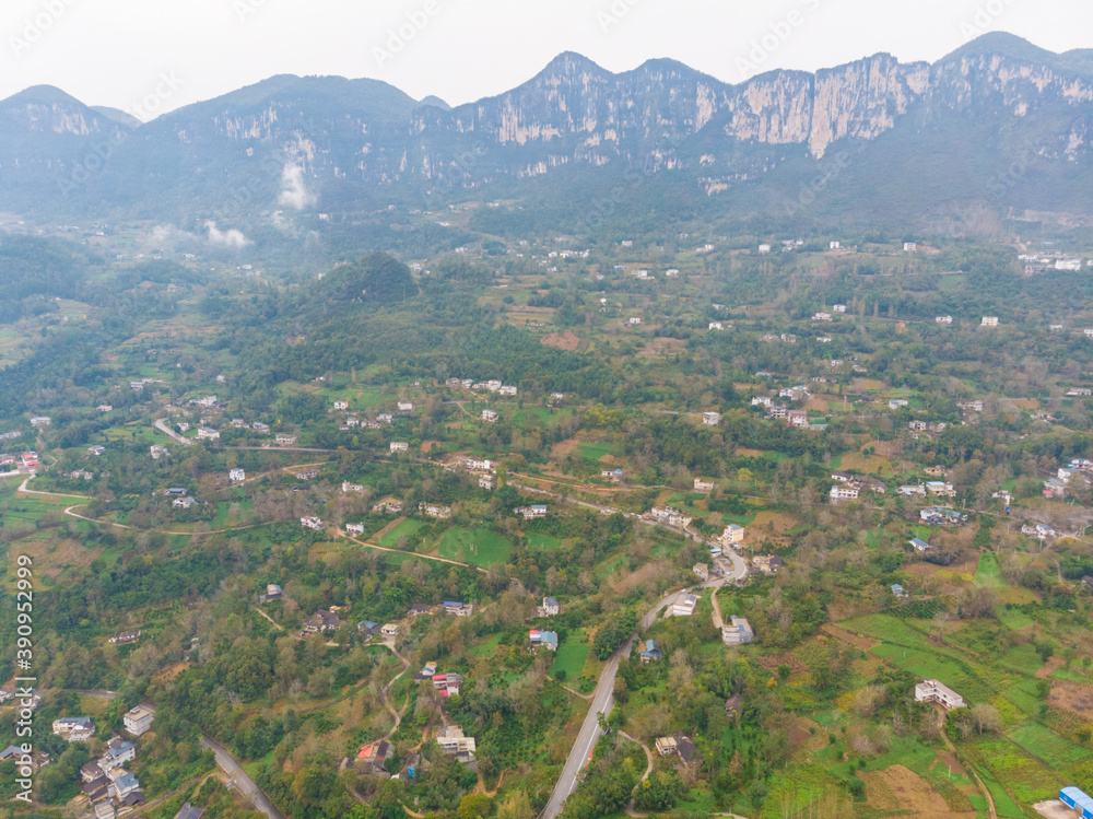 Obraz premium Autumn scenery of Jianshiye Three Gorges Scenic Area in Enshi, Hubei, China