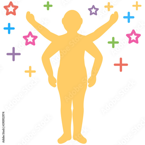 
Superpower flat icon, strength

