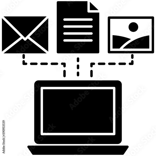 
Flat icon data source, database.

