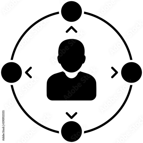 
Task delegation, management leadership flat icon
