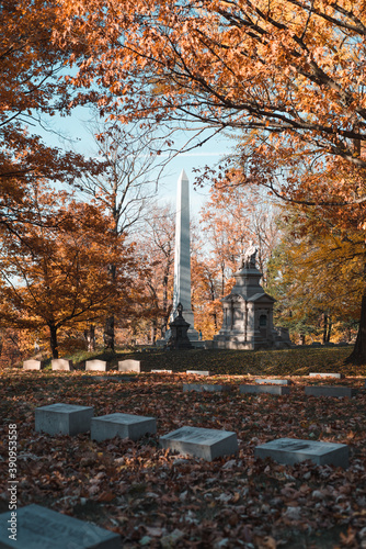 Lakeview Cemetery in cleveland ohio in fall photo