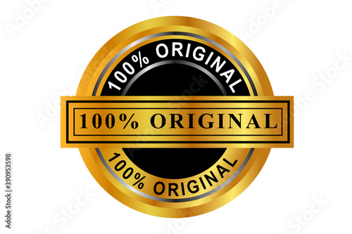 Vector Circle Golden Badge 100% Original
