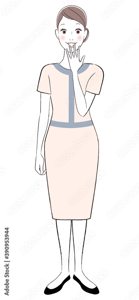 A vector illustration of woman esthetician surprised. A vector illustration of woman esthetician surprised.