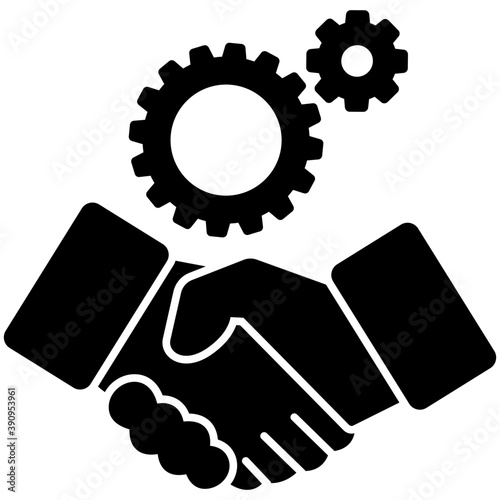 
Flat icon collaboration. Handshake 
