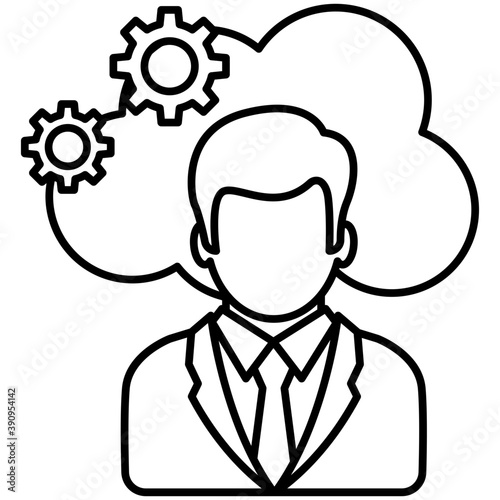 
Cogwheels around the light bulb. Concept of idea, creativity, innovation and execution and automation. Flat icon 
