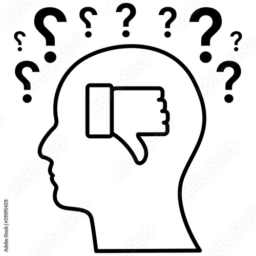 
Demotivated, flat icon depressed
