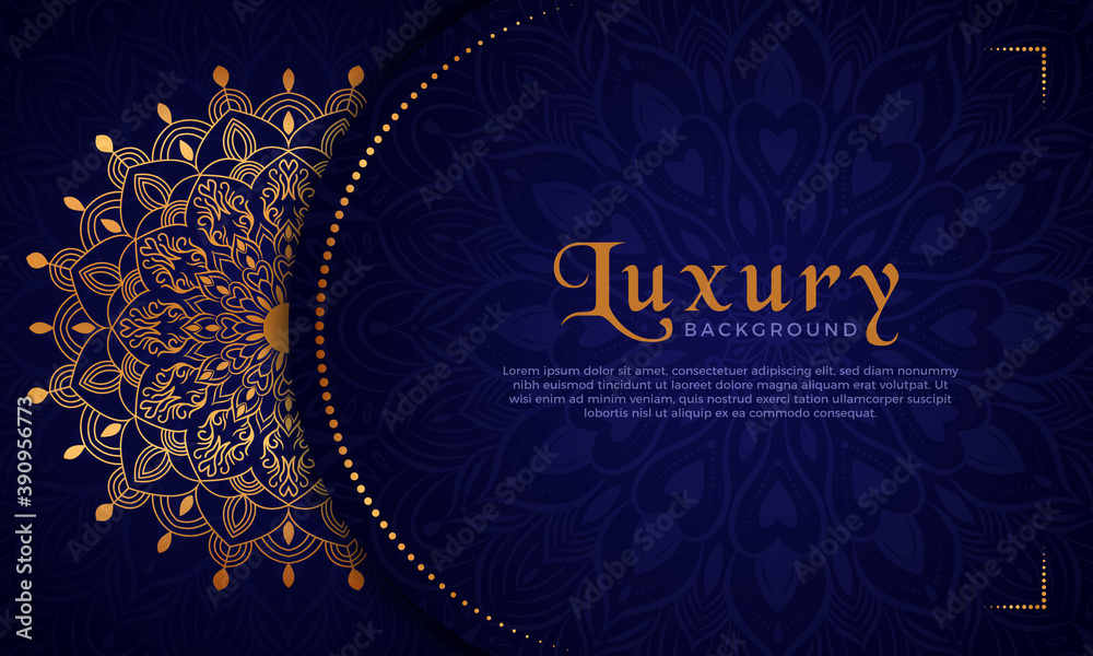 Luxury mandala background with floral ornament pattern. Hand drawn gold mandala design. Vector mandala template for decoration invitation, cards, wedding, logos, cover, brochure, flyer, banner.